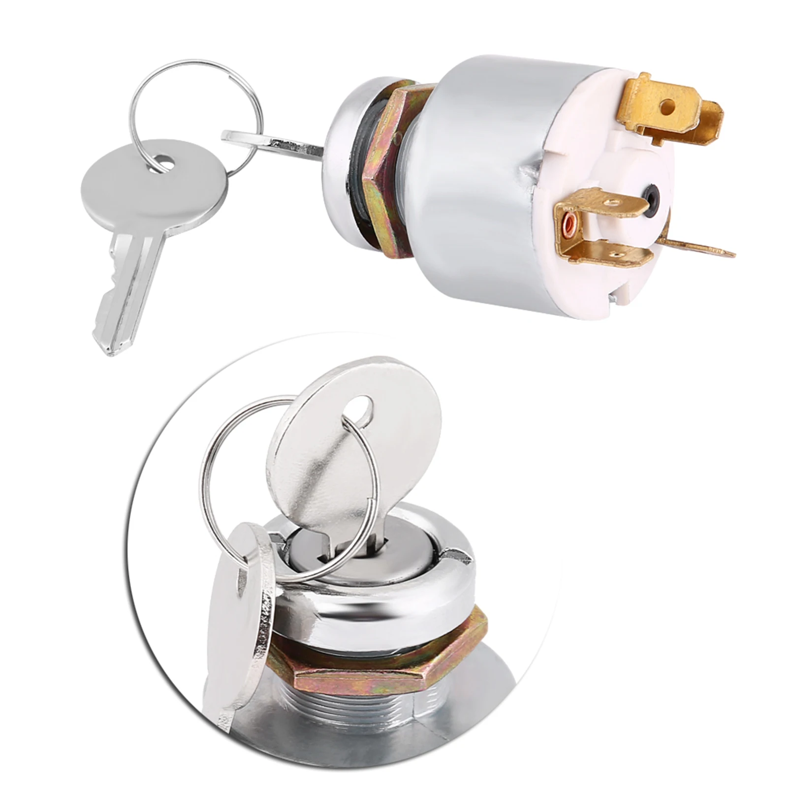 12V Universal Car Auto 3 Position ON OFF Start Ignition Switch Controls W/ 2 Keys SPB501