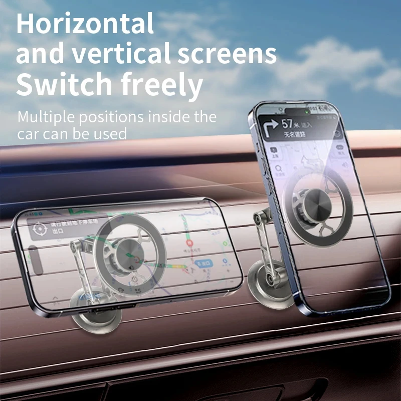 Metal Magnetic Car Phone Bracket with 360Degree Rotating Accessory Foldable Ventilated Magnet Gps Cars Accessories for Phones