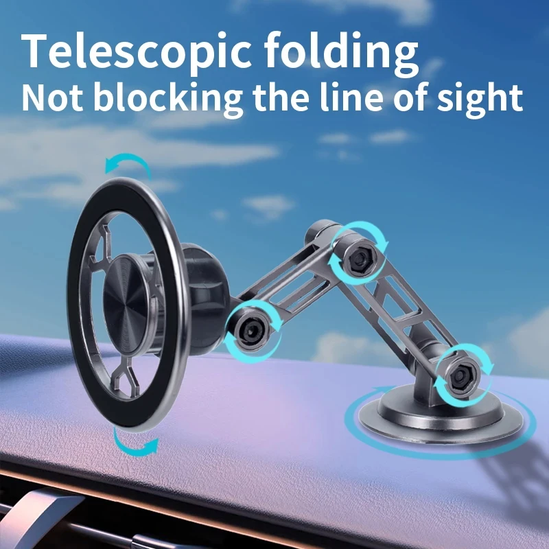 Metal Magnetic Car Phone Bracket with 360Degree Rotating Accessory Foldable Ventilated Magnet Gps Cars Accessories for Phones
