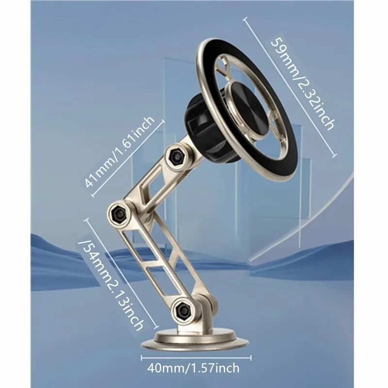 Metal Magnetic Car Phone Bracket with 360Degree Rotating Accessory Foldable Ventilated Magnet Gps Cars Accessories for Phones