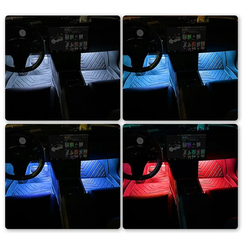Car Neon Light Foot Light LED Interior Decoration Backlight Cigarette Lighter 5V USB Atmosphere Lamp Vehicle Accessories