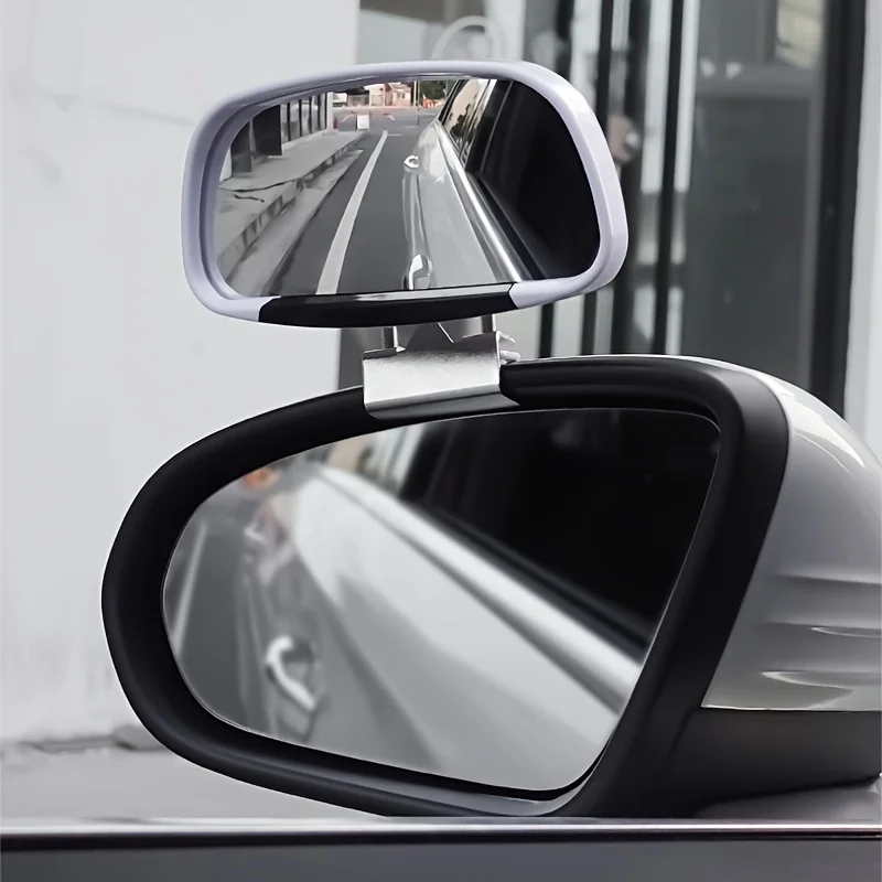 Universal Fit Front View Blind Spot Mirror with Convex Lens - 360° Adjustable