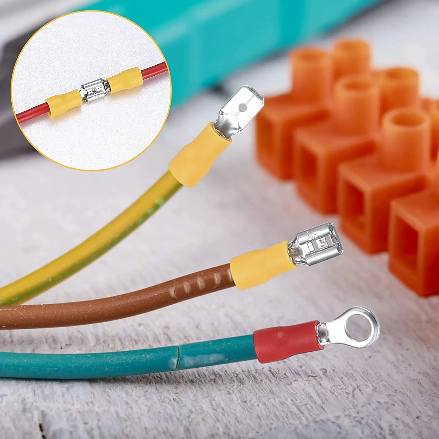 280 Pcs Electrical Cable Connectors Assorted, Insulated Wire Cable Crimp U-Type Fork Spade Butt Ring Connector Assortment Kit