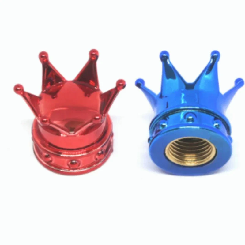 4Pcs Car Universal Crown Valve Caps Dustproof Waterproof Wheel Valve Cover Air Car Motorcycle Tyre Rim Cap Car Trim Valve Cap