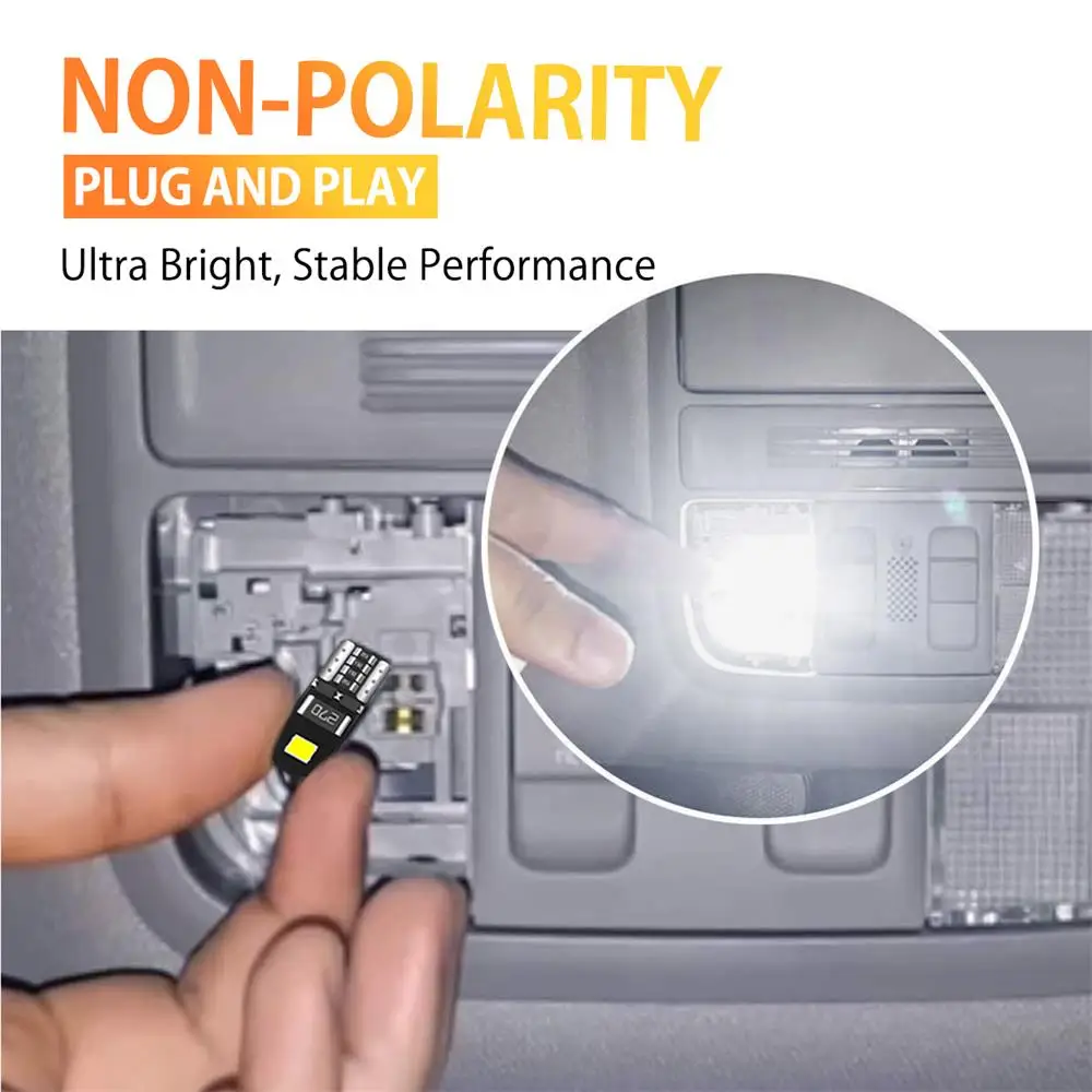 AUXITO 2/10Pcs W5W T10 LED Canbus No Error Bulb Car Interior Light 194 LED Signal Lamp For Hyundai Toyota CHR Corolla 150 Camry