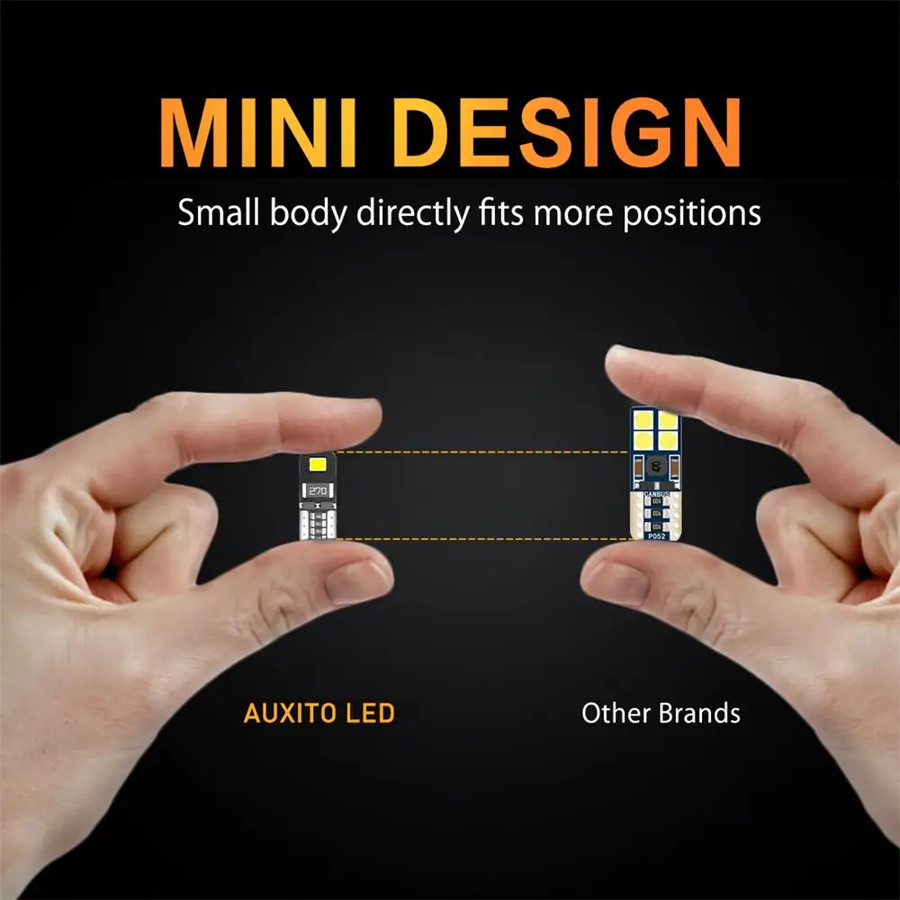 AUXITO 2/10Pcs W5W T10 LED Canbus No Error Bulb Car Interior Light 194 LED Signal Lamp For Hyundai Toyota CHR Corolla 150 Camry