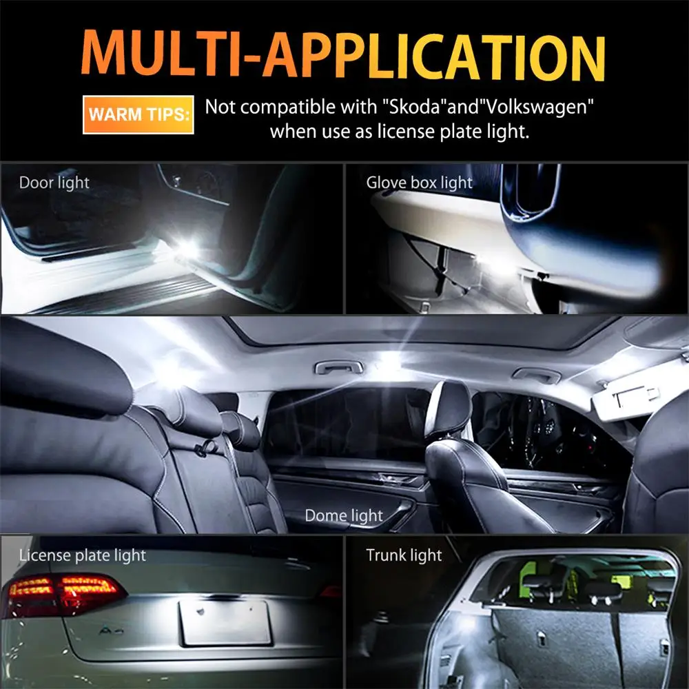 AUXITO 2/10Pcs W5W T10 LED Canbus No Error Bulb Car Interior Light 194 LED Signal Lamp For Hyundai Toyota CHR Corolla 150 Camry