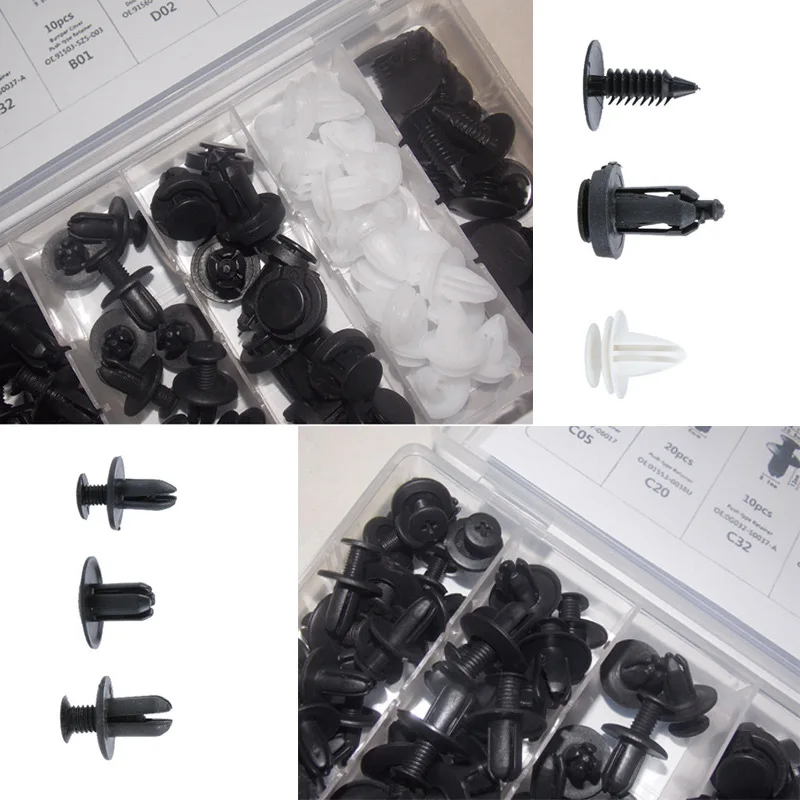 Auto Fastener Clip Kit Fender Rivet Clips Car Body Push Retainer Pin Rivet Bumper Door Trim Panel Retainer Car Clips Bag Packag