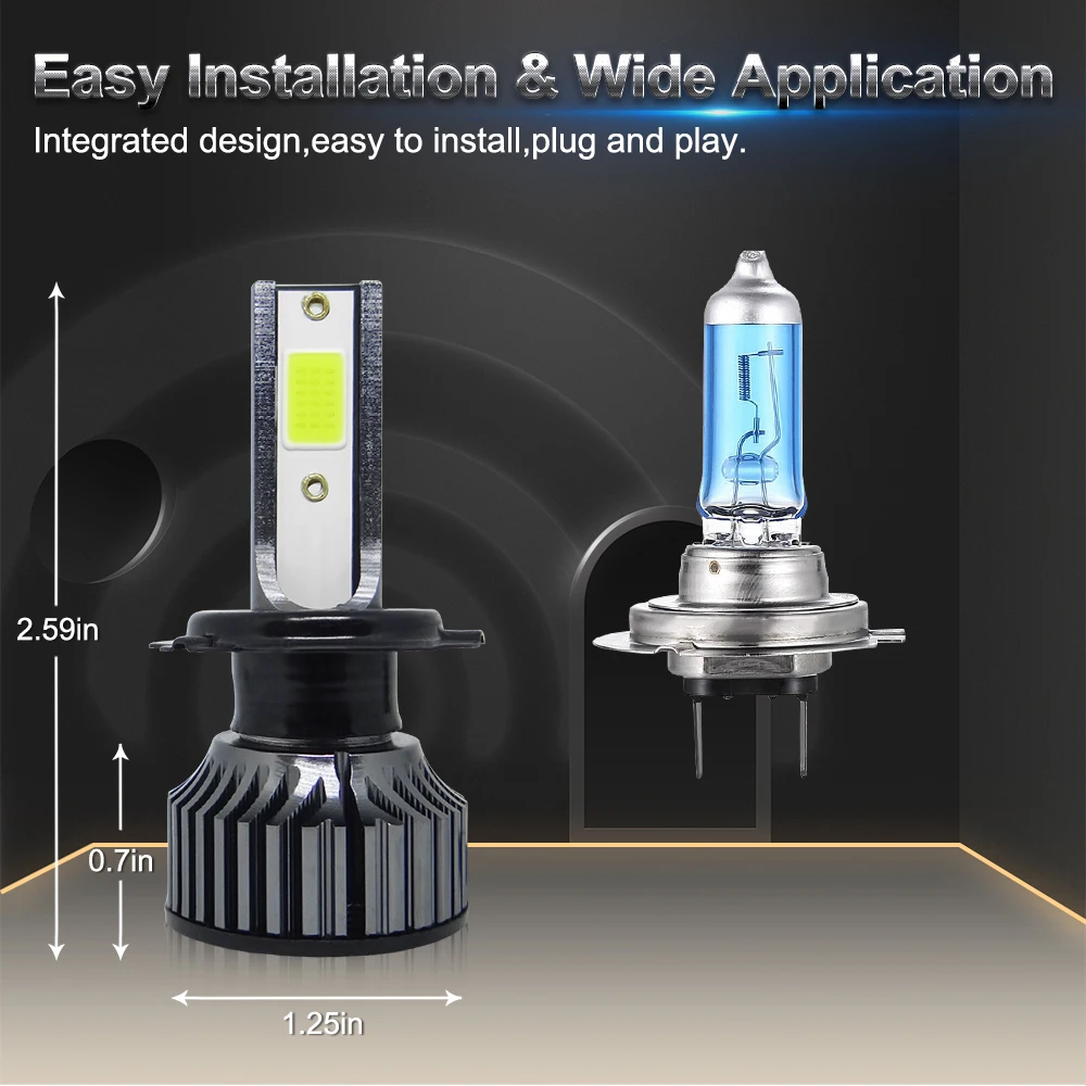2Pcs LED Car Headlight H4 H7 H1 LED H11 H8 H9 H27 881 Blue 6000K Lemon Green Auto Fog Light H3 9005 HB3 9006 12V LED Bulb