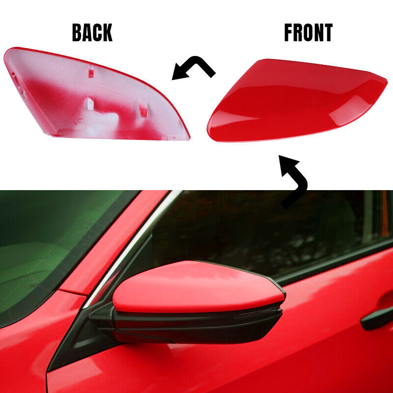 Black/White/Red/Blue/Sliver/Unpainted Side Rearview Mirror Cover Housing For Honda Civic 10th 2016-2021 Car Exterior Accessories