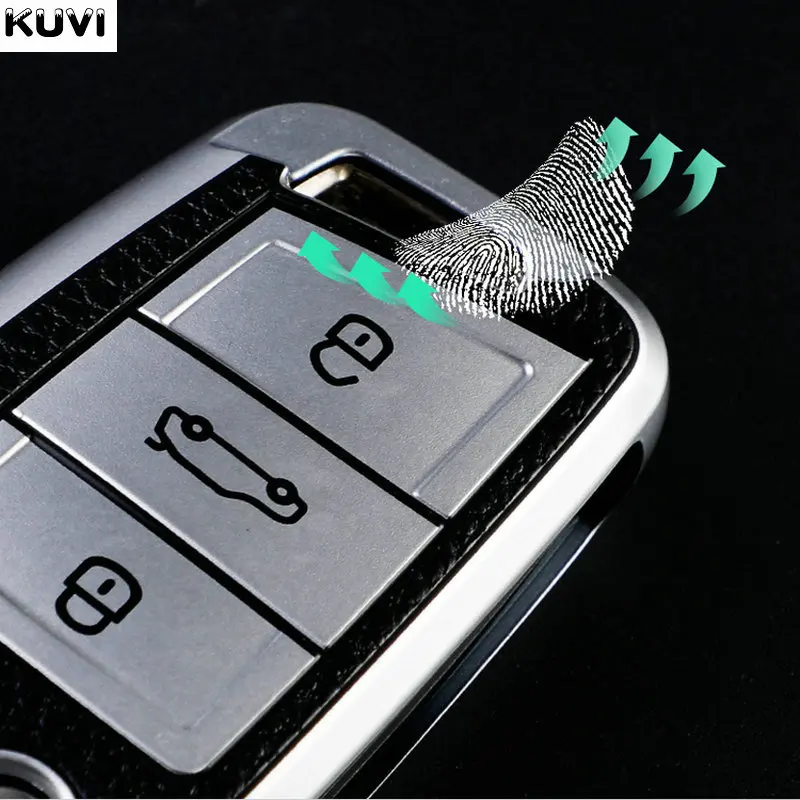 Leather TPU Car Key Case Protection Bag For VW Volkswagen Golf 7 MK7 Tiguan MK2 SEAT Ateca Leon FR 2 Ibiza For Skoda Octavia A7