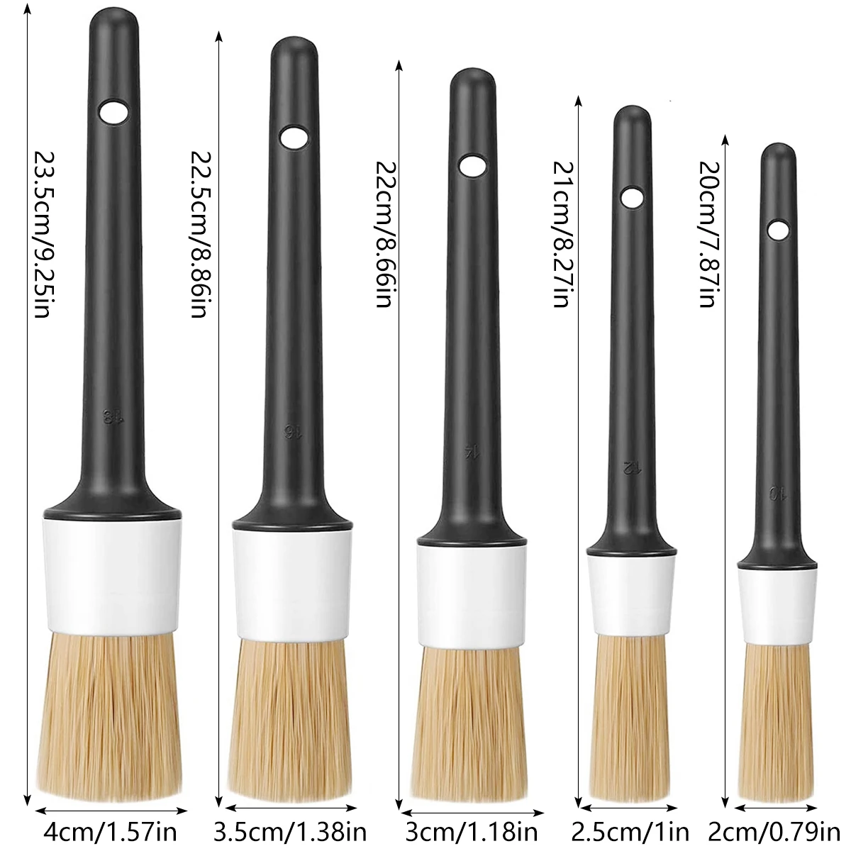 3/5PCS Car Detailing Brush Set Car Exterior Interior Boar Hair Bristle Brushes Dashboard Air Outlet Cleaning Brushes Tools