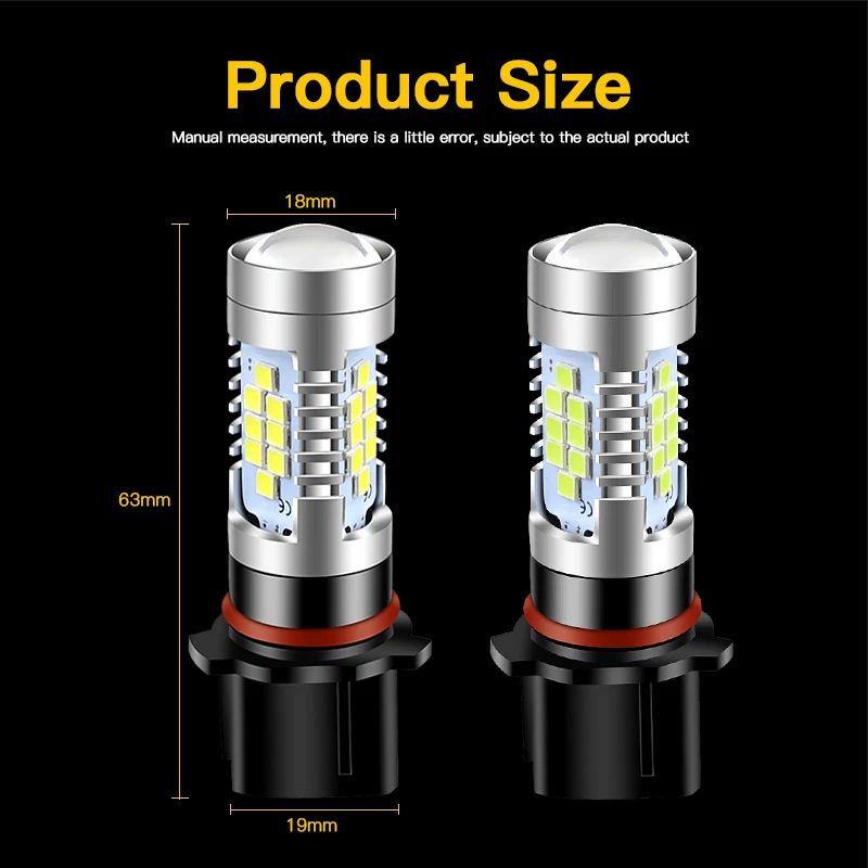 2pcs P13W Canbus No Error For 2008-2012 Audi A4 B8 NonFL LED Bulbs Daytime Running Light DRL Lamp White SH24W Car Accessories