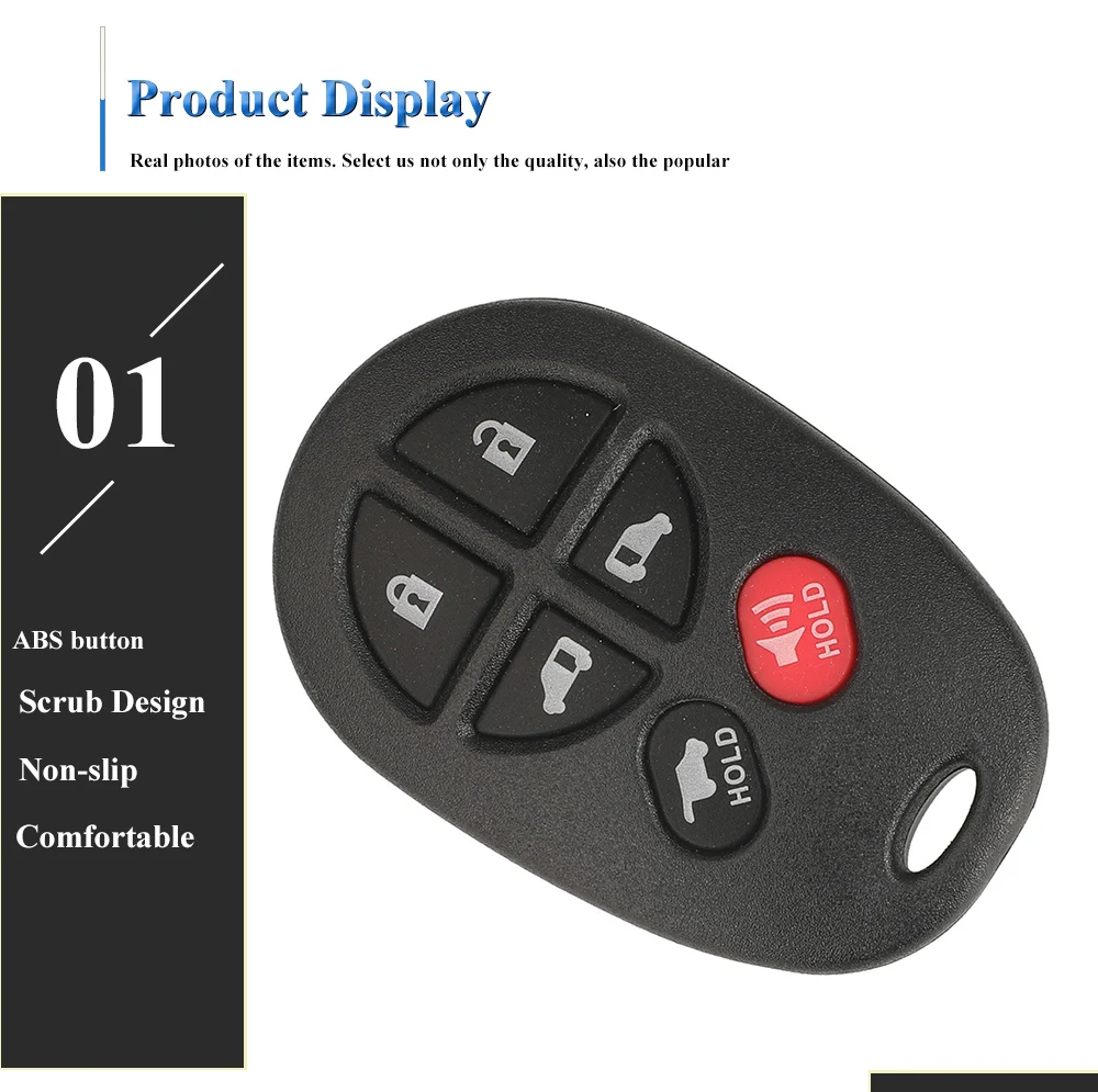 jingyuqin 315/433MHz GQ43VT20T Remote Car Key Fob for Toyota Sienna Tundra Sequoia Tacoma Camry Highlander Aurion 2004-2018