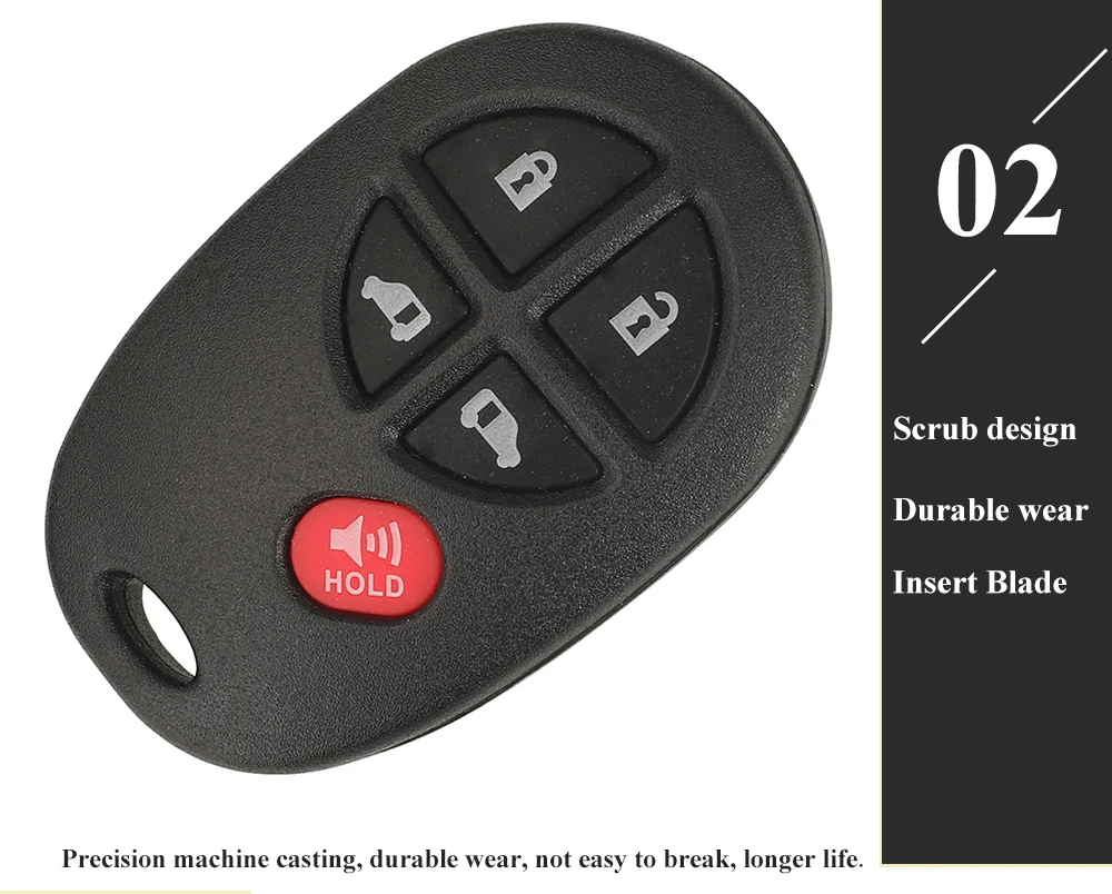 jingyuqin 315/433MHz GQ43VT20T Remote Car Key Fob for Toyota Sienna Tundra Sequoia Tacoma Camry Highlander Aurion 2004-2018
