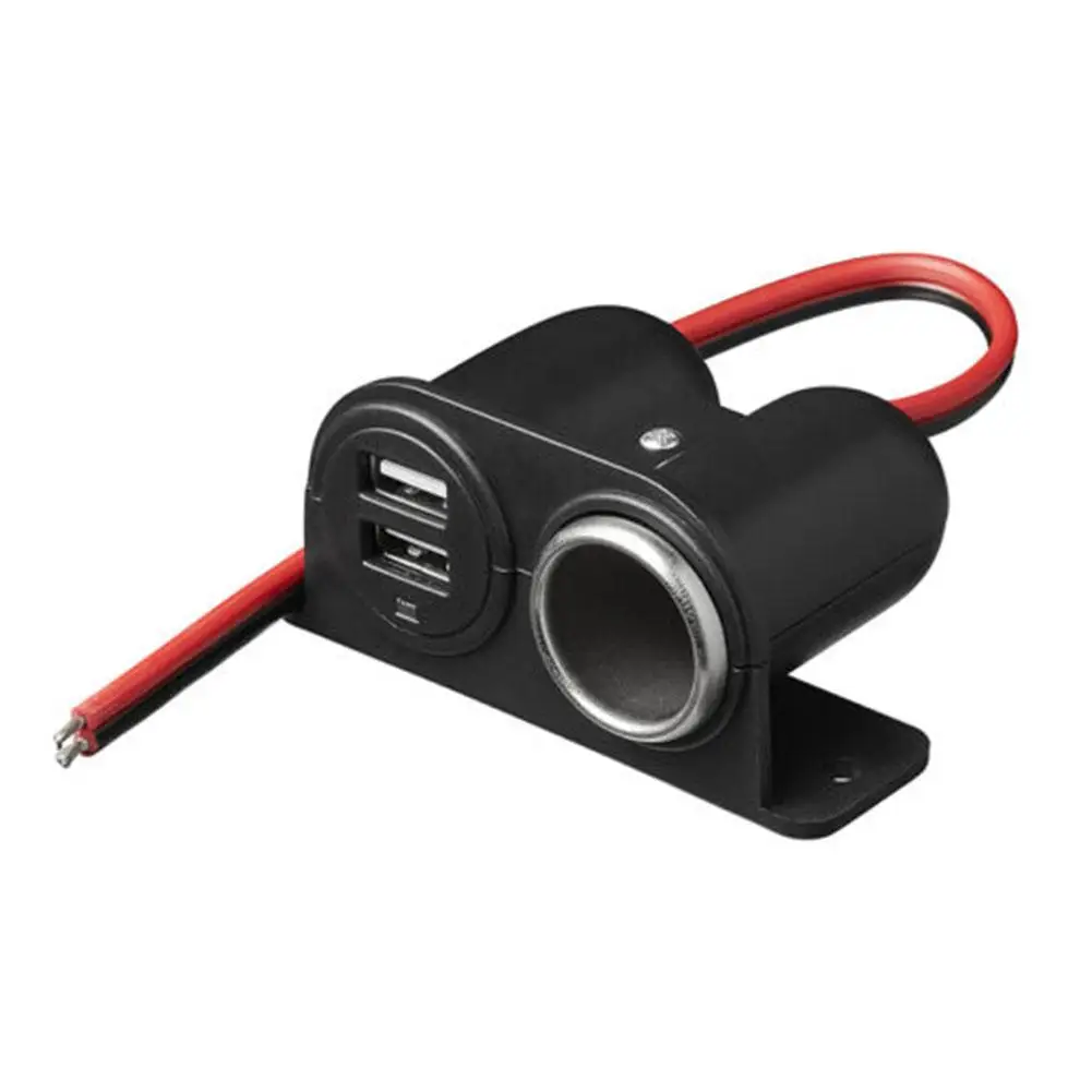 USB Ports Socket DC 5V 3.1A Dual USB Built-In Car Camper Adapter Cigarette Lighter Multi Plug Charger Port Socket Car Accessory