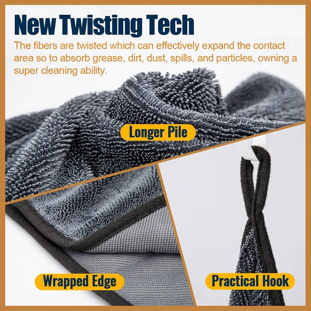 40*60/40cm Car Wash Towel 600GSM Microfiber Double-Sided Ultra Absorbent Car Wash Cloth Cleaning Drying Towel Washing Accessorie