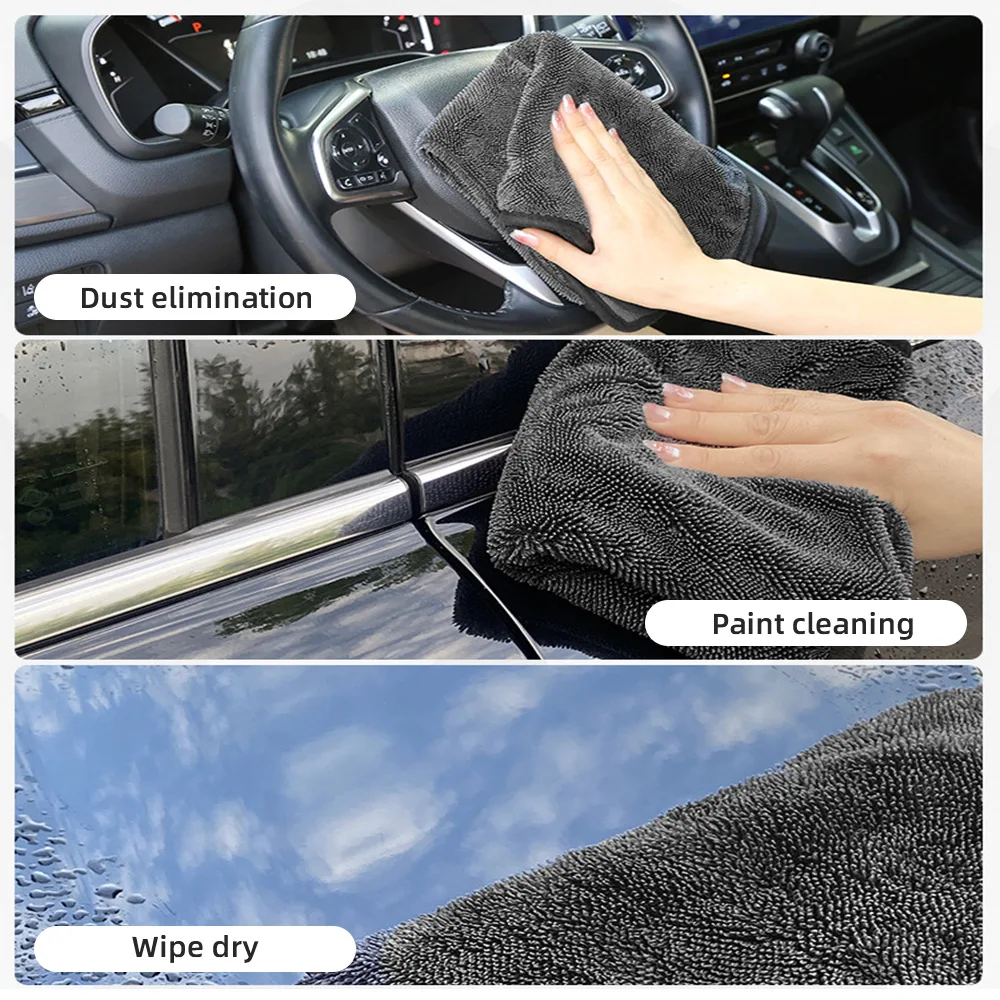 40*60/40cm Car Wash Towel 600GSM Microfiber Double-Sided Ultra Absorbent Car Wash Cloth Cleaning Drying Towel Washing Accessorie