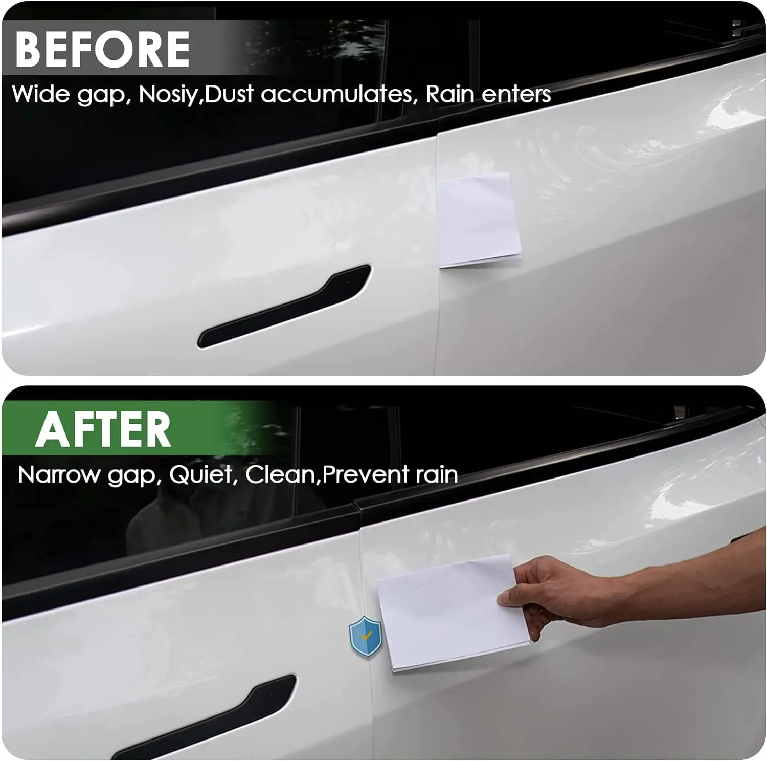 10pcs Door Seal Soundproof Kit For New Tesla Model Y Juniper 2025+ Launch 2025+ Rubber Weather Draft Seal Strip Wind Noise Kit