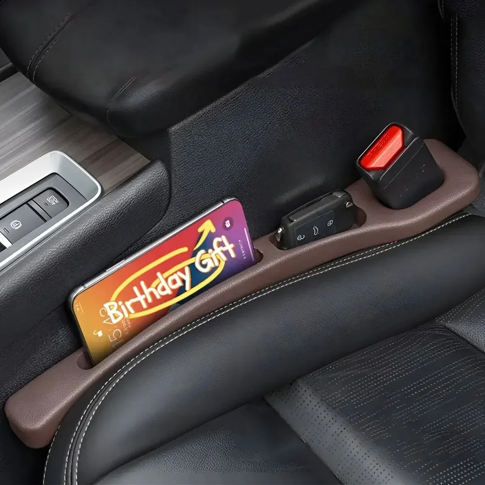 2Pcs Car Seat Gap Filler Seat Crevice Storage Box Bag Between Seats Console Organizer Decoration Interior Auto Accessories