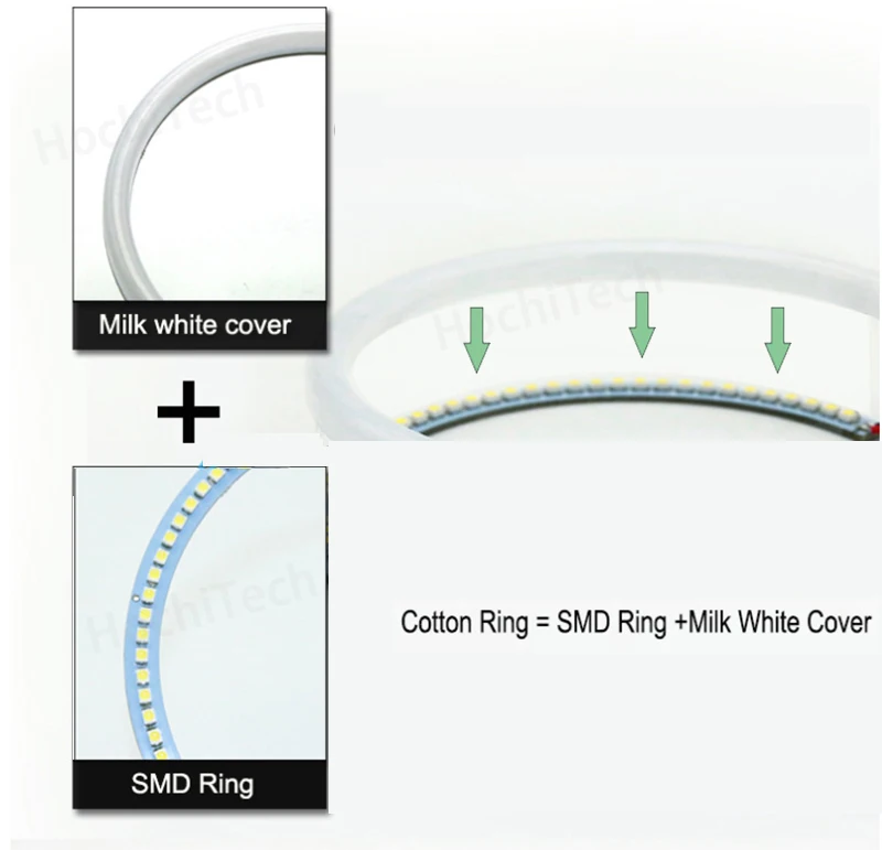 60mm 72mm 80mm 85mm 90mm 95mm 126mm 140mm 131mm 146mm 158mm White Circle Light Cotton Angel Eyes Kit for BMW E46 E36 E38 E39 E90