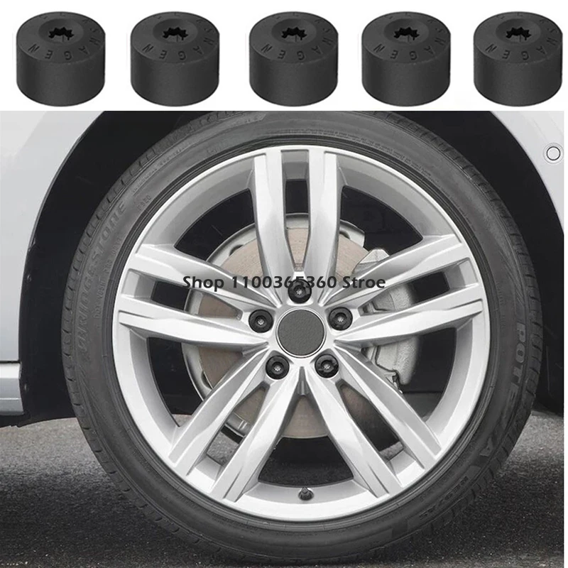For VW Volkswagen Jetta Polo Tiguan Golf MK4 Passat B6 Seat Leon Ibiza Tire Screw Caps Accessories Car Wheel Hub Nut Bolt Covers
