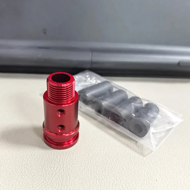 Car Gear Manual Shift Knob Adapter Black Aluminum Alloy for Non Threaded Shifters M18x1.5 Adapter 8mm,10mm,11mm,12mm