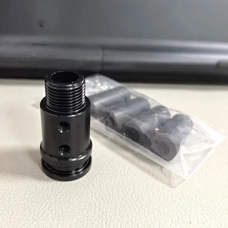 Car Gear Manual Shift Knob Adapter Black Aluminum Alloy for Non Threaded Shifters M18x1.5 Adapter 8mm,10mm,11mm,12mm