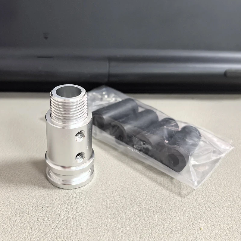 Car Gear Manual Shift Knob Adapter Black Aluminum Alloy for Non Threaded Shifters M18x1.5 Adapter 8mm,10mm,11mm,12mm