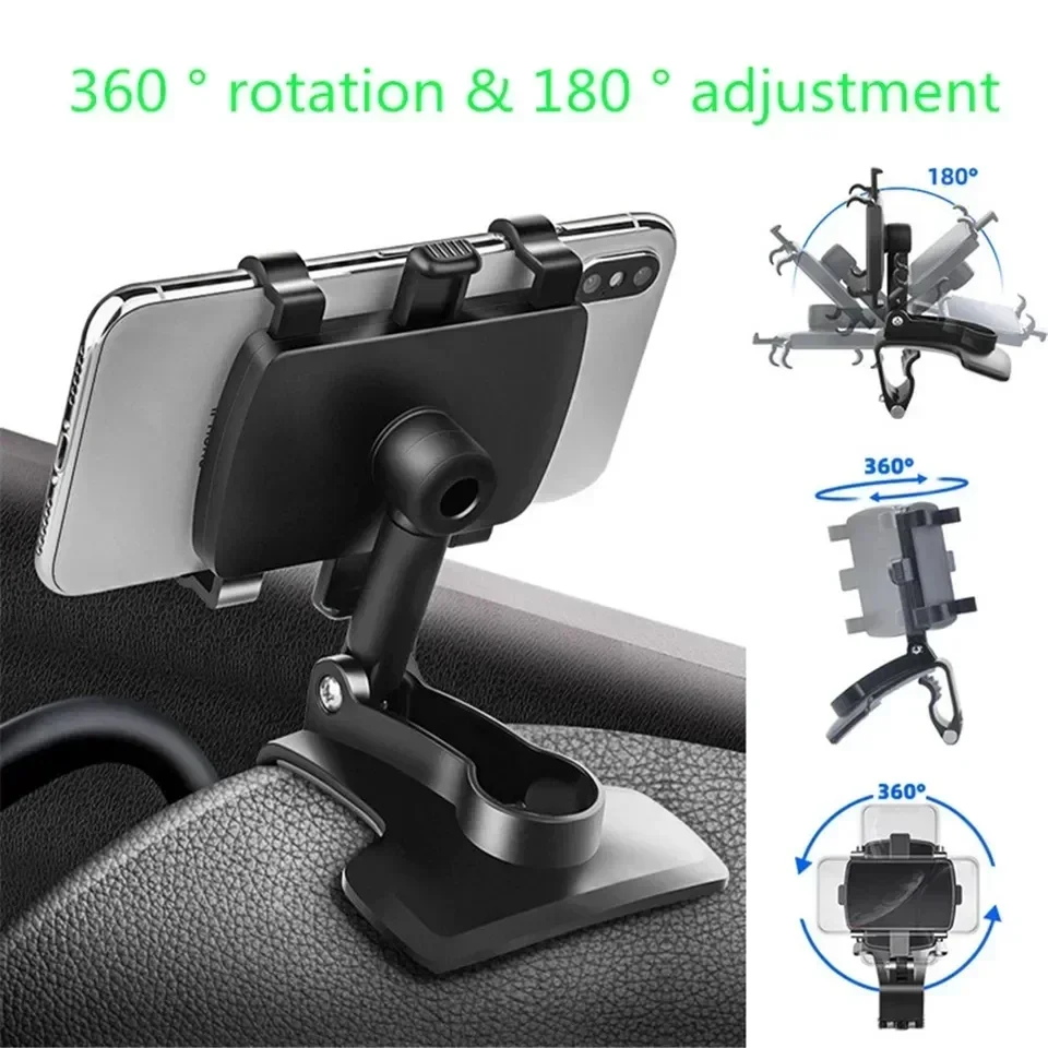 Universal Car Mobile Phone Holder 360° Rotation Dashboard Cellphone Stand GPS Support Car Phone Holder for IPhone Samsung Xiaomi