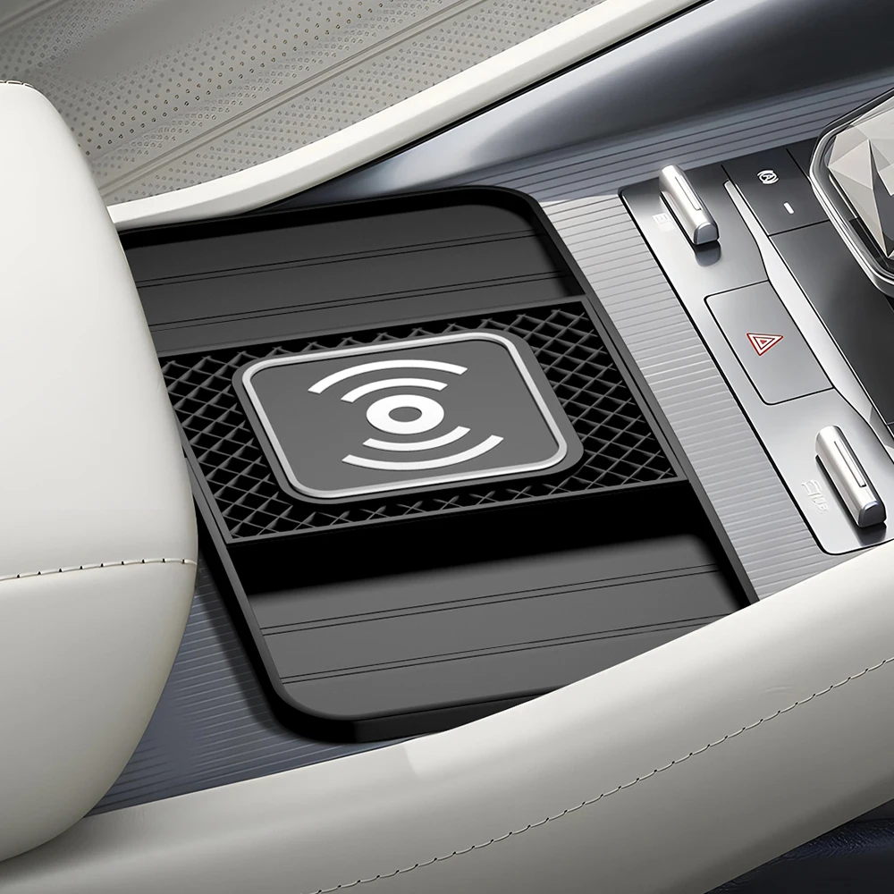 15W Fast Wireless Charging Pad , Non-Slip Rubber Mat for Car Storage, Lightweight USB-Powered Charger Compatible with Phone