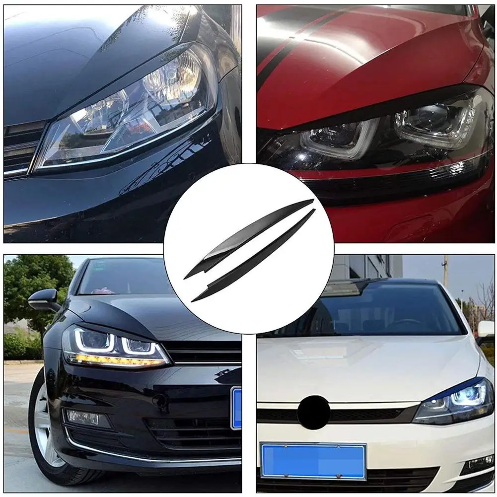 For VW For Golf 7 For M K 7 Auto Head Light Lamp Eyelids Eyebrow Headlight Decoration Car Styling Trim Accessories 
