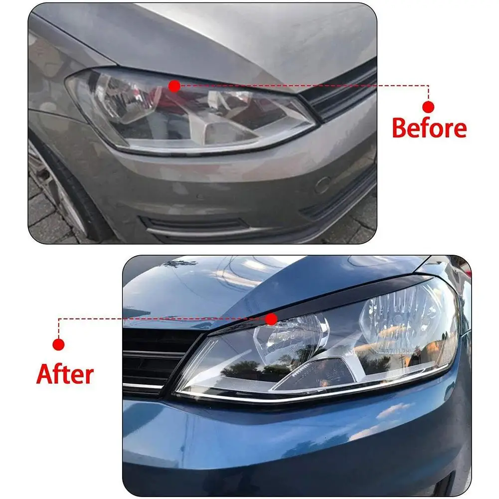 For VW For Golf 7 For M K 7 Auto Head Light Lamp Eyelids Eyebrow Headlight Decoration Car Styling Trim Accessories 