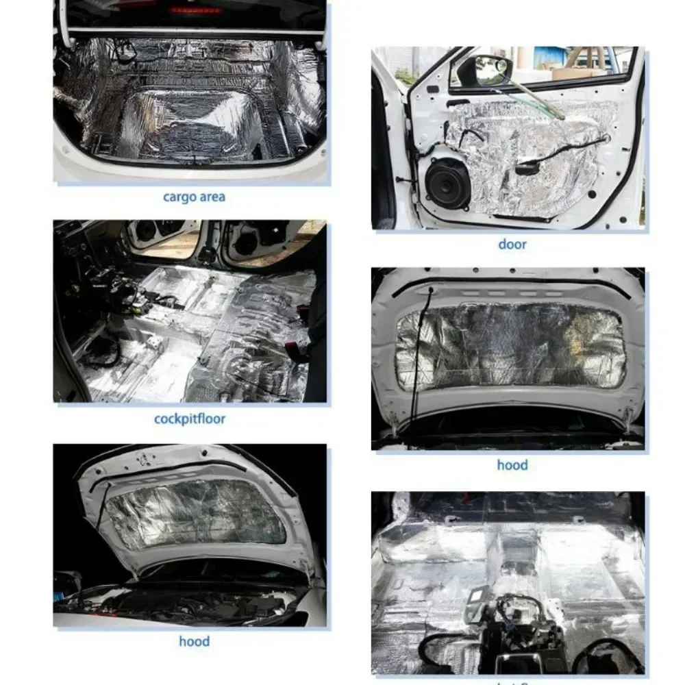 5/10MM Sound Deadener Heat Insulation Mat Car Van Sound Proofing Deadening Insulation Car Hood Insulation Silent Door Wall