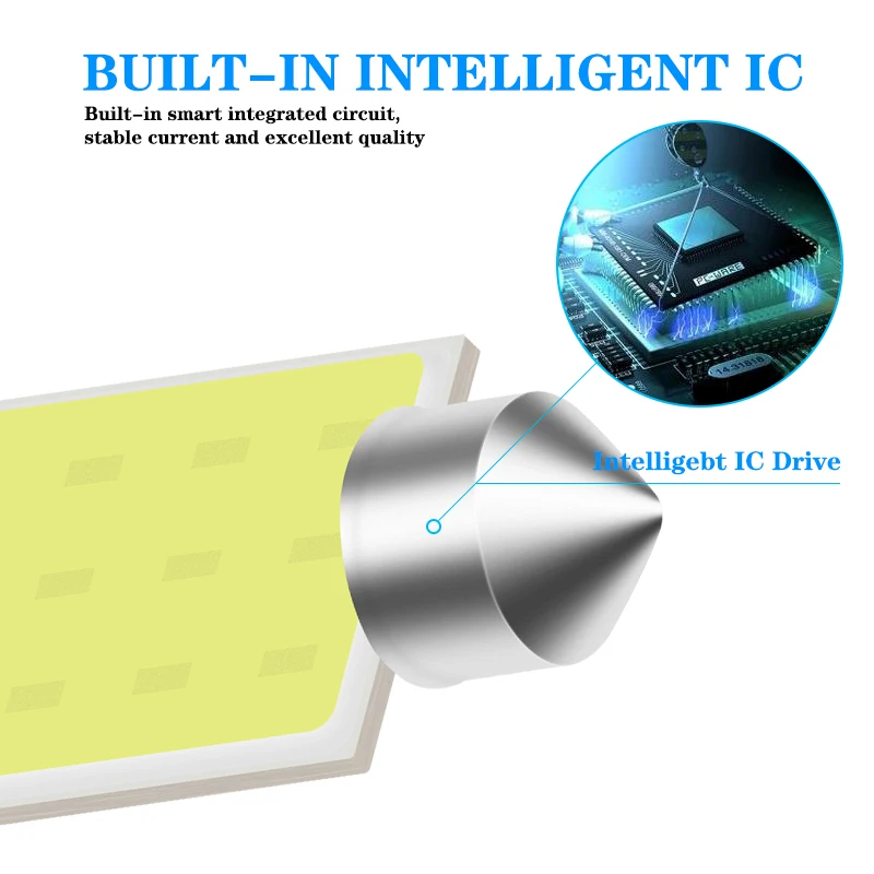 10x C5W C10W LED 31mm 36mm 39mm 42mm Festoon Bulb COB Led Car Interior Dome Light License Plate Luggage Trunk Lamp Universal