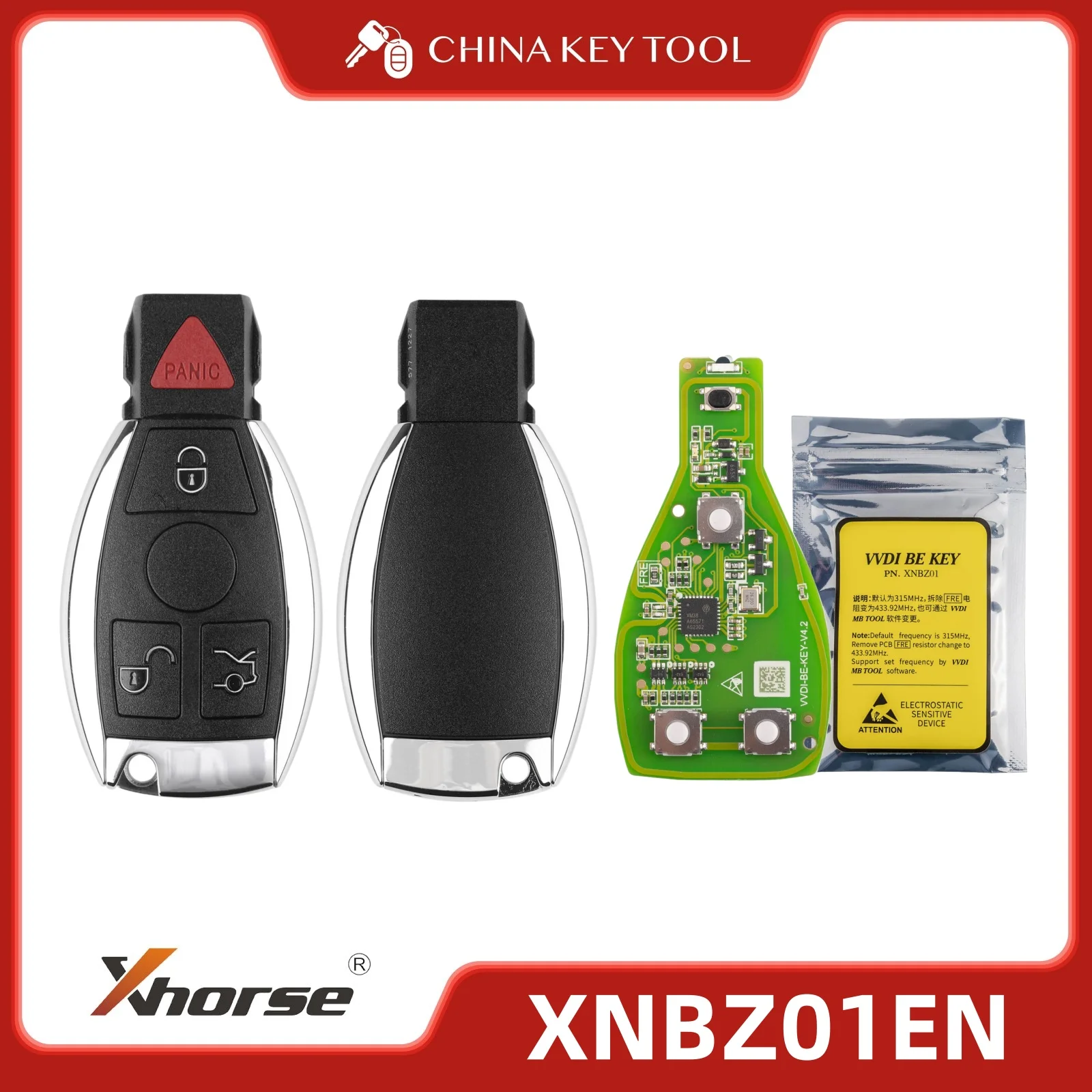 Xhorse VVDI BE Key Pro XNBZ01EN/XNBZT1GL/FBS3 KEYLESS with High Quality Remote Shell