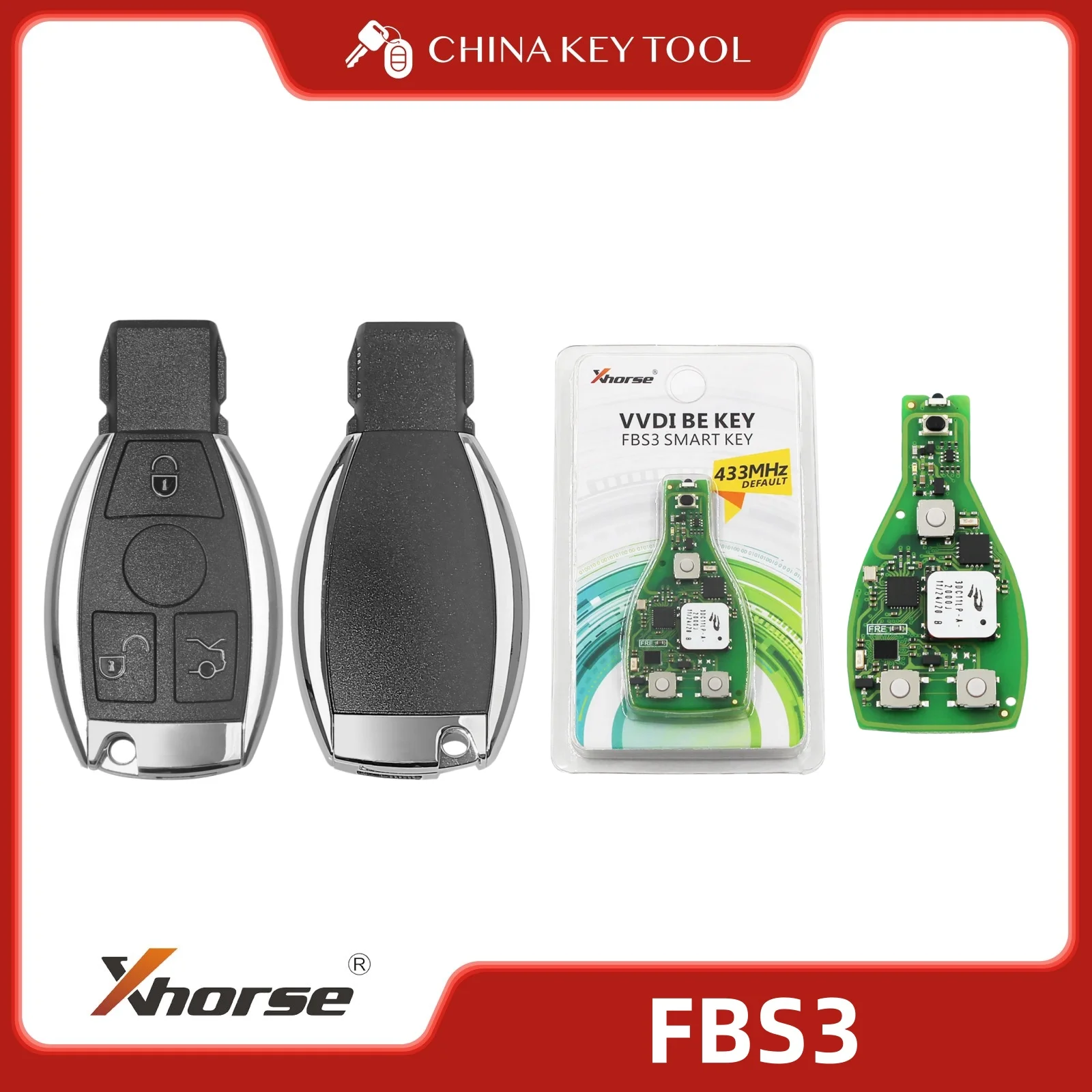 Xhorse VVDI BE Key Pro XNBZ01EN/XNBZT1GL/FBS3 KEYLESS with High Quality Remote Shell