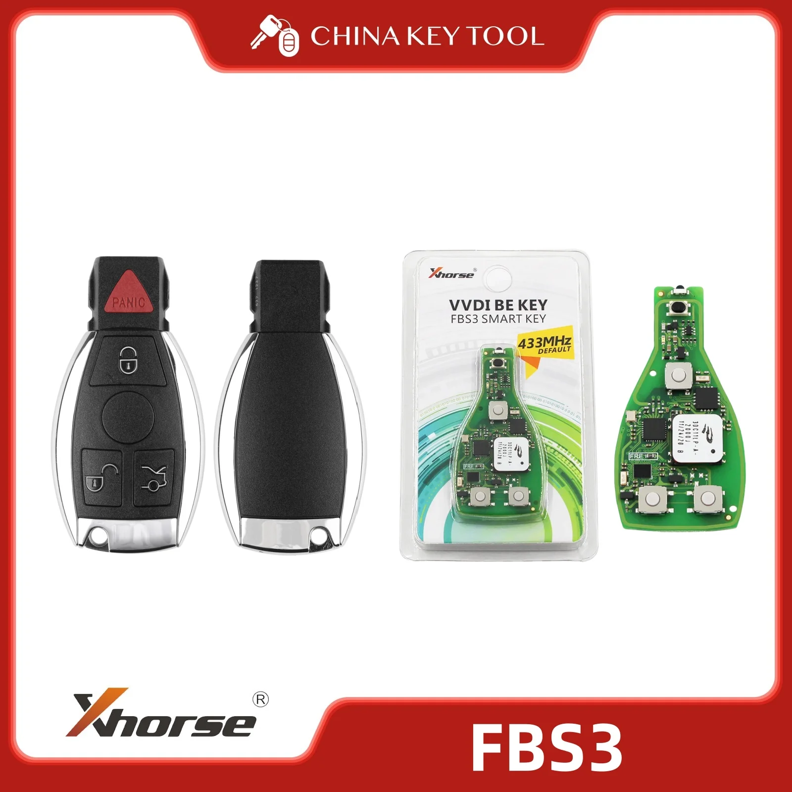 Xhorse VVDI BE Key Pro XNBZ01EN/XNBZT1GL/FBS3 KEYLESS with High Quality Remote Shell