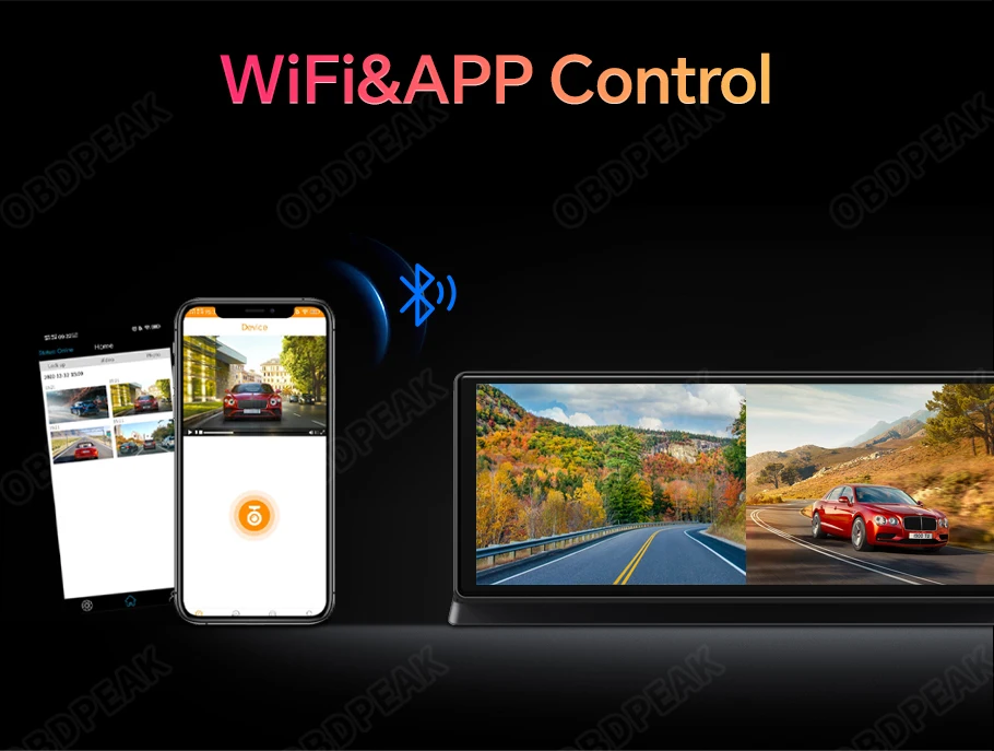 K8 Pro 11.3" Touch Screen Car Camera 5K Dash Cam GPS 5G WiFi Wireless CarPlay & Android Auto Loop Recording GPS Navigation DVR