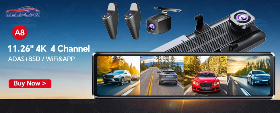 K8 Pro 11.3" Touch Screen Car Camera 5K Dash Cam GPS 5G WiFi Wireless CarPlay & Android Auto Loop Recording GPS Navigation DVR