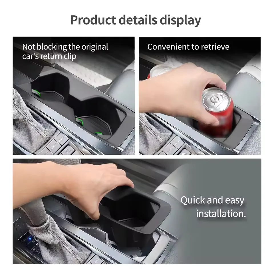 Smabee Left Hand Drive for Toyota Camry 2024 -2026 TPE Center Console Cup Holder Storage Box Tray Insert Car Accessories Black