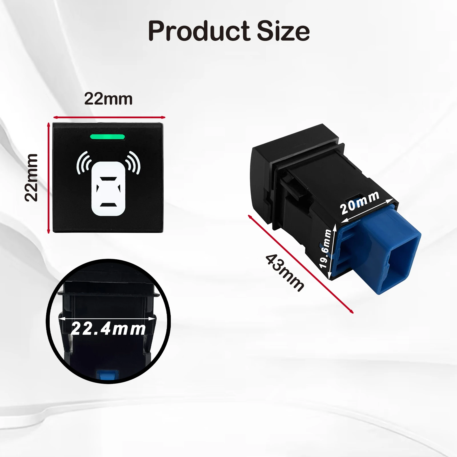 Push Button Switch Green White Light Radar Power Fog Light Fixed Horn Garage Momentary Type For Toyota Camry Corolla RAV4 Prado