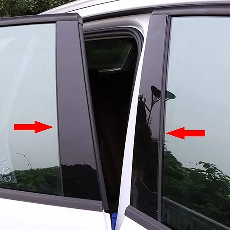 6Pcs/set Glossy Black Car Window Door Column B C Pillar Post Cover Trim For Fiat 500 2010 2011 2012 2013 -2020 Decor Stickers