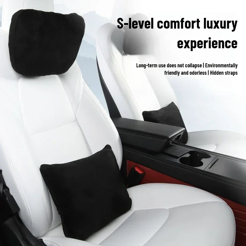 Suede Comfortable Headrest Neck Pillow For Tesla Highland Model 3/Y Model S Model X Accessories Car Neck Pillow for Traveling