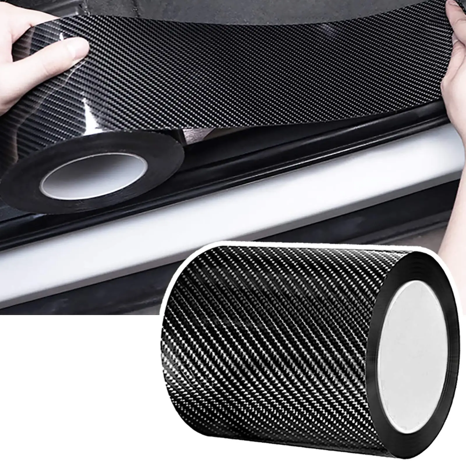 Carbon Fiber Car Stickers Self-adhesive Automotive Wrap Tape Matte Black Self-Adhesive Film 3D Vinyl Car Strips Film Accessories