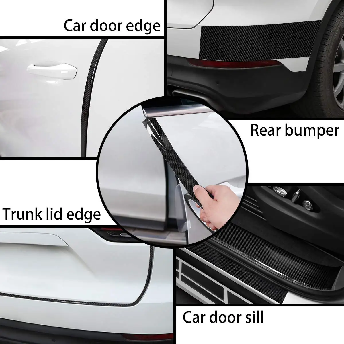 Carbon Fiber Car Stickers Self-adhesive Automotive Wrap Tape Matte Black Self-Adhesive Film 3D Vinyl Car Strips Film Accessories