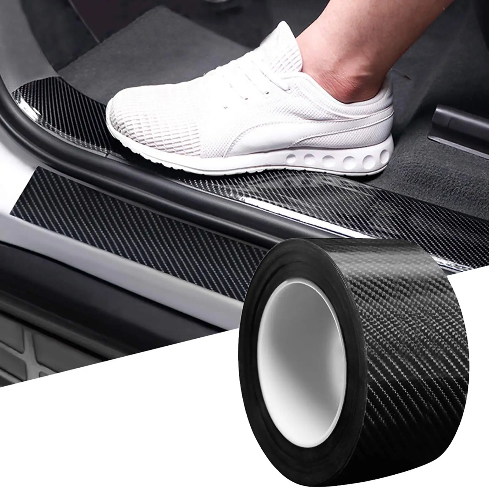 Carbon Fiber Car Stickers Self-adhesive Automotive Wrap Tape Matte Black Self-Adhesive Film 3D Vinyl Car Strips Film Accessories
