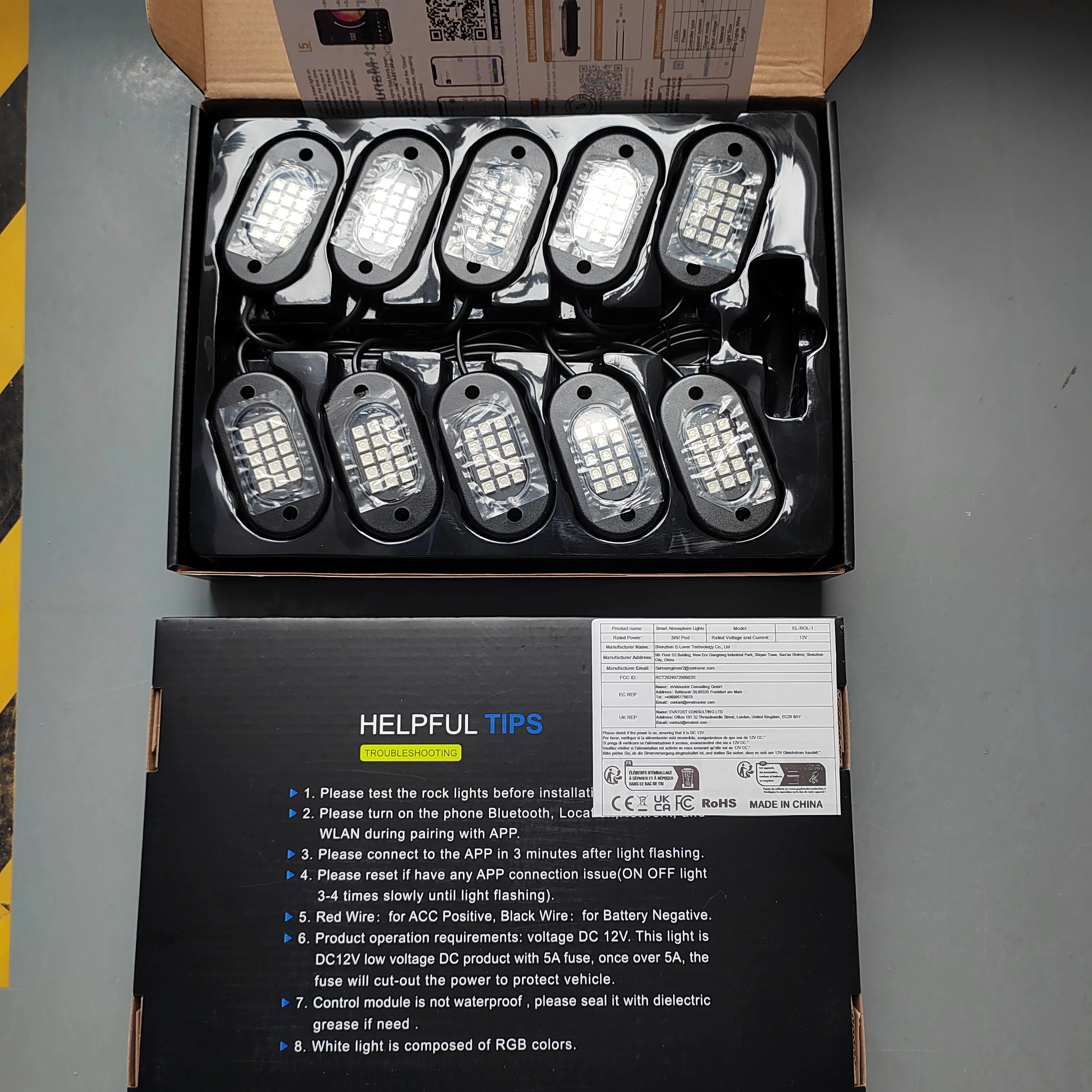 Honalia LED Rock Lights for Trucks 4/6/8/10/12 Pods RGB Truck Rock Lights Kits with App Control for ATV UTV RZR