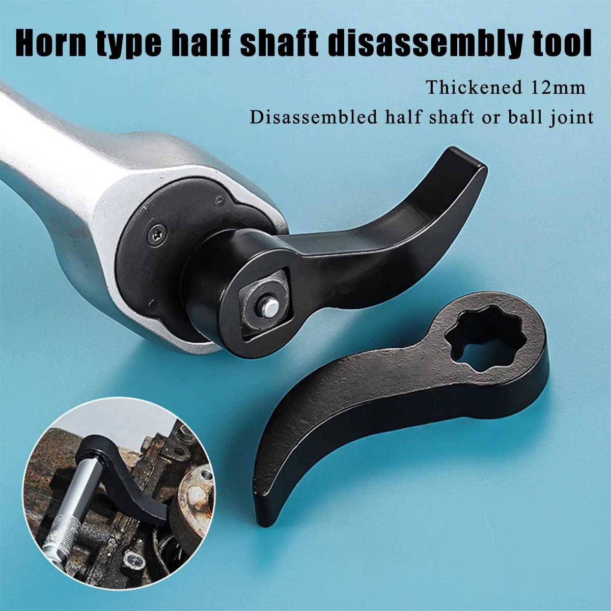 Angle Type Half Axle Disassembly Tool Drive Pry Bar Adapter Used for Open-end Wrenches Disassembling Axles Repair Tool Anti-Slip
