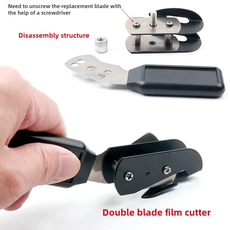 TOFAR Safety Double Heads Vinyl Car Wrap Film Cutter Knife Paper Backing Slitter Carbon Fiber Cutting Tool Car Stickers Cutter